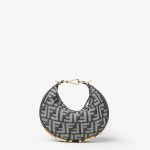 FENDI Fendigraphy Mini Dark blue denim-effect FF jacquard mini-bag
